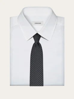 Gancini jacquard silk tie - Men