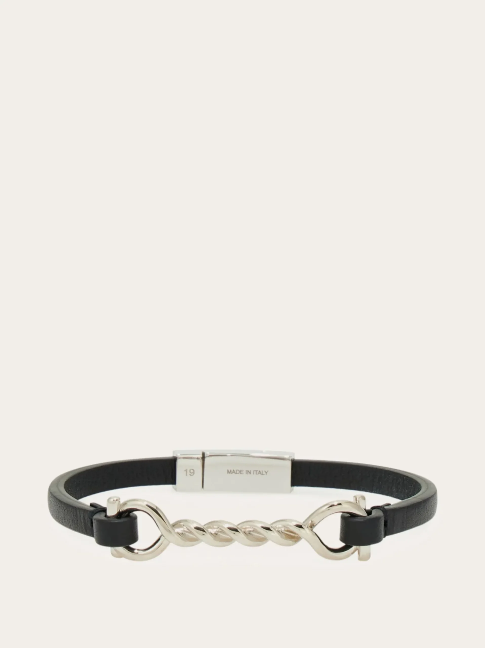 Gancini leather bracelet (20cm) - Men