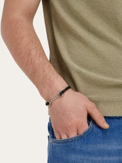 Gancini leather bracelet (20cm) - Men