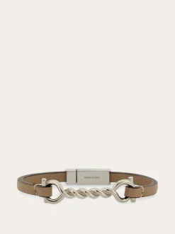 Gancini leather bracelet (20cm) - Men