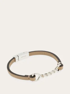 Gancini leather bracelet (20cm) - Men