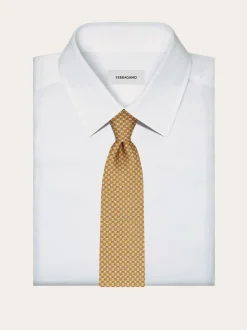 Gancini letter print silk tie - Men