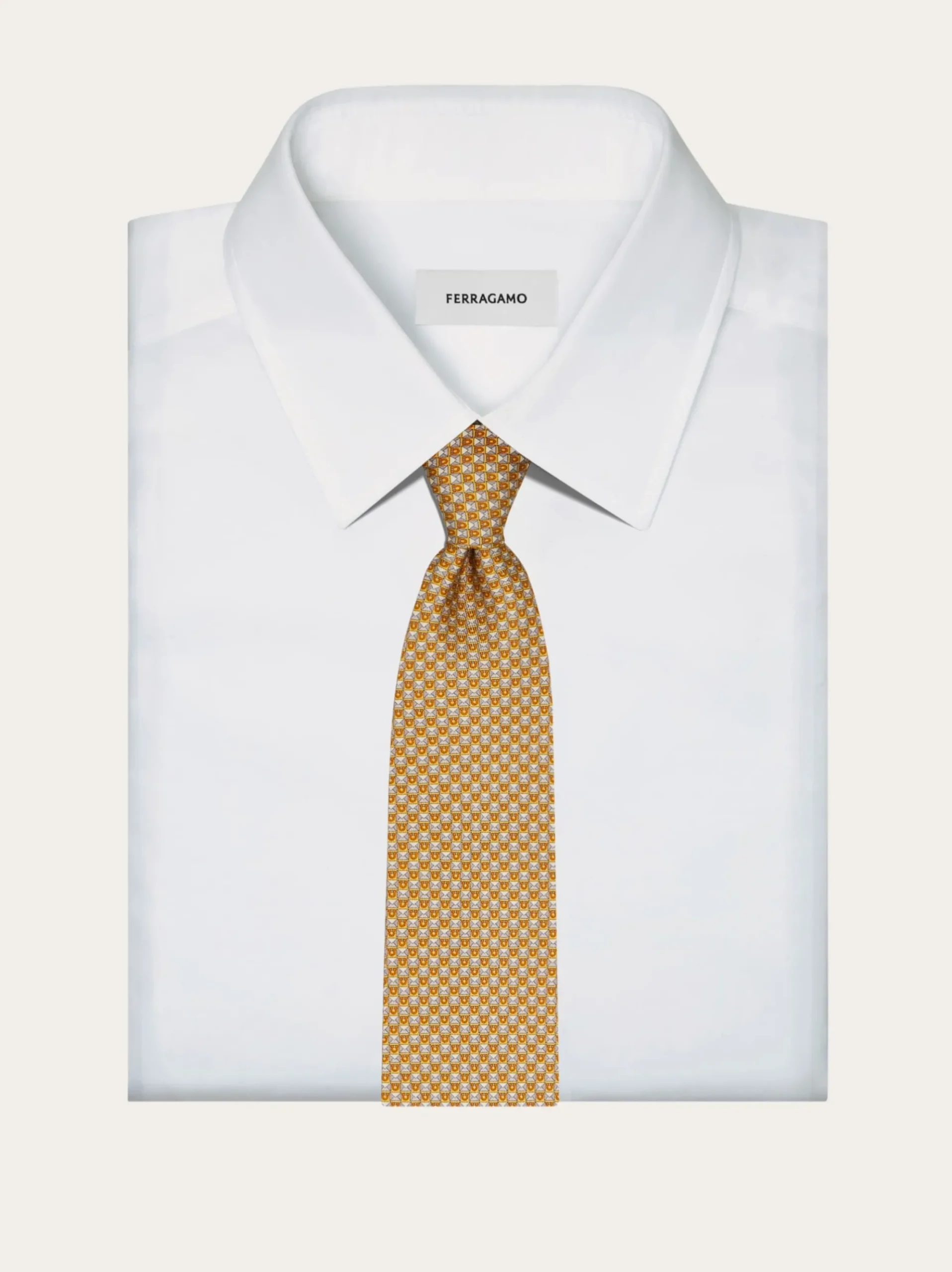 Gancini letter print silk tie - Men