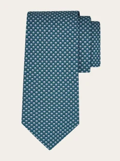 Gancini letter print silk tie - Men