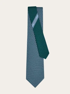 Gancini letter print silk tie - Men