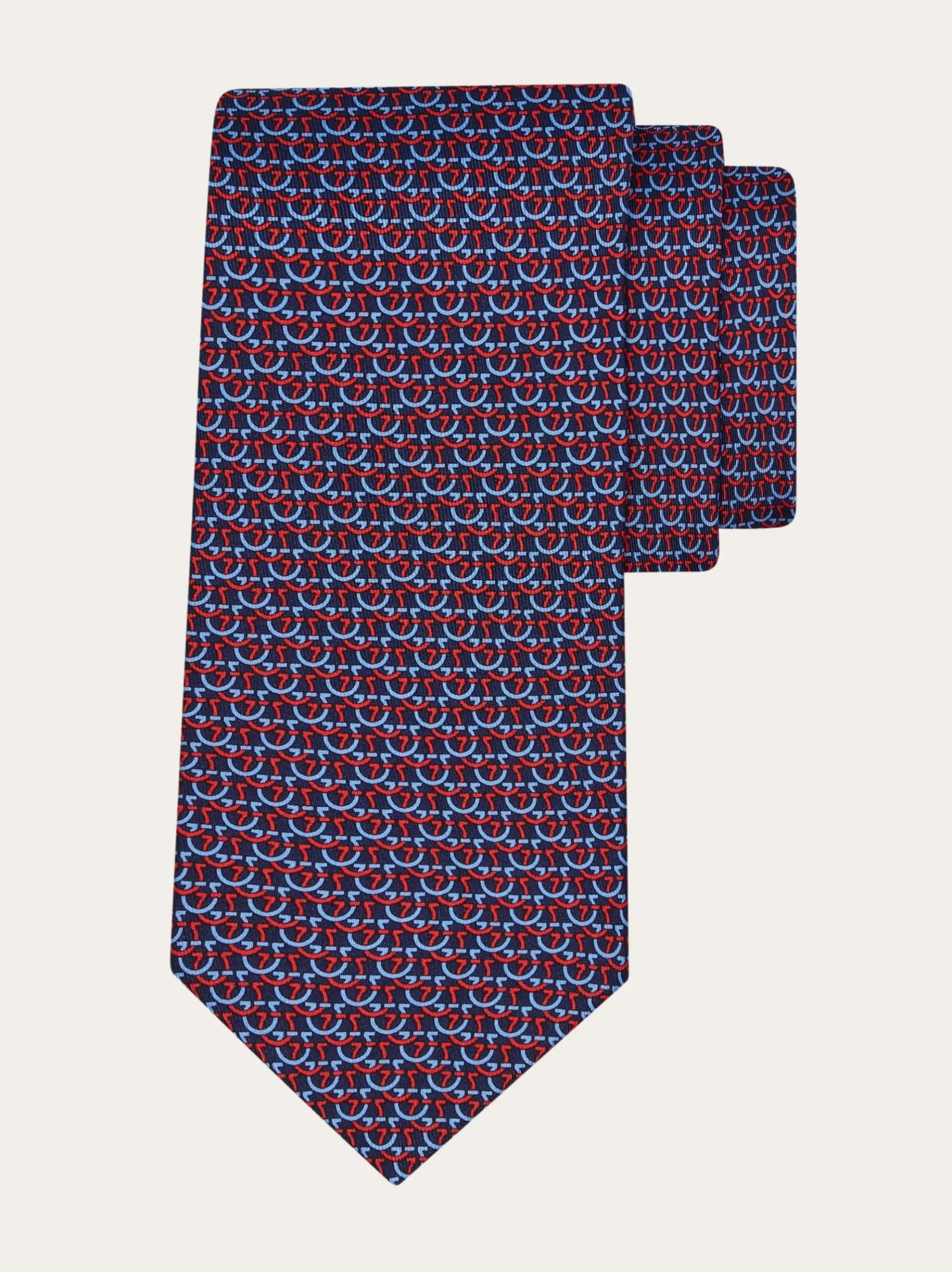 Gancini links print silk tie - Men
