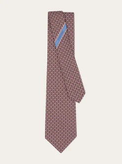 Gancini links print silk tie - Men