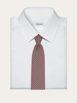 Gancini links print silk tie - Men