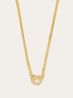 Gancini necklace with pendant and crystals - Women