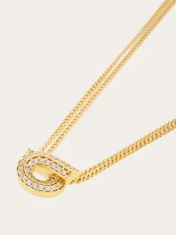 Gancini necklace with pendant and crystals - Women
