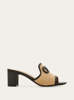 Gancini ornament mid-heel slide - Women
