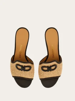 Gancini ornament mid-heel slide - Women