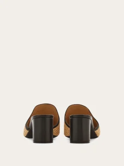 Gancini ornament mid-heel slide - Women