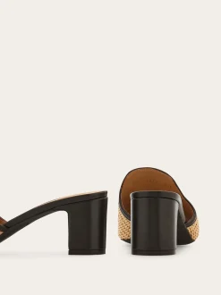 Gancini ornament mid-heel slide - Women