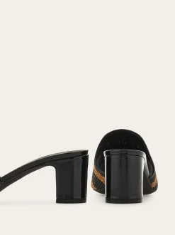 Gancini ornament mid-heel Slide - Women