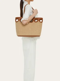 Gancini outline tote bag (L) - Women