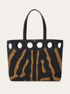 Gancini outline tote bag (L) - Women