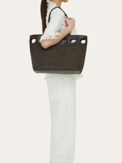 Gancini outline tote bag (M) - Women