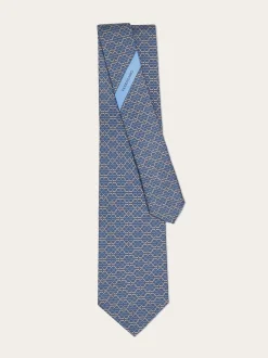 Gancini print silk tie - Men