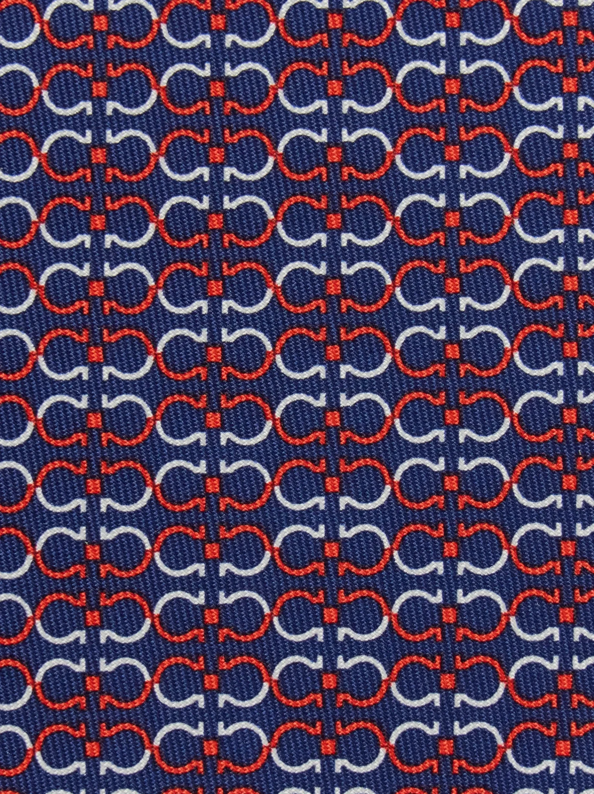 Gancini print silk tie - Men
