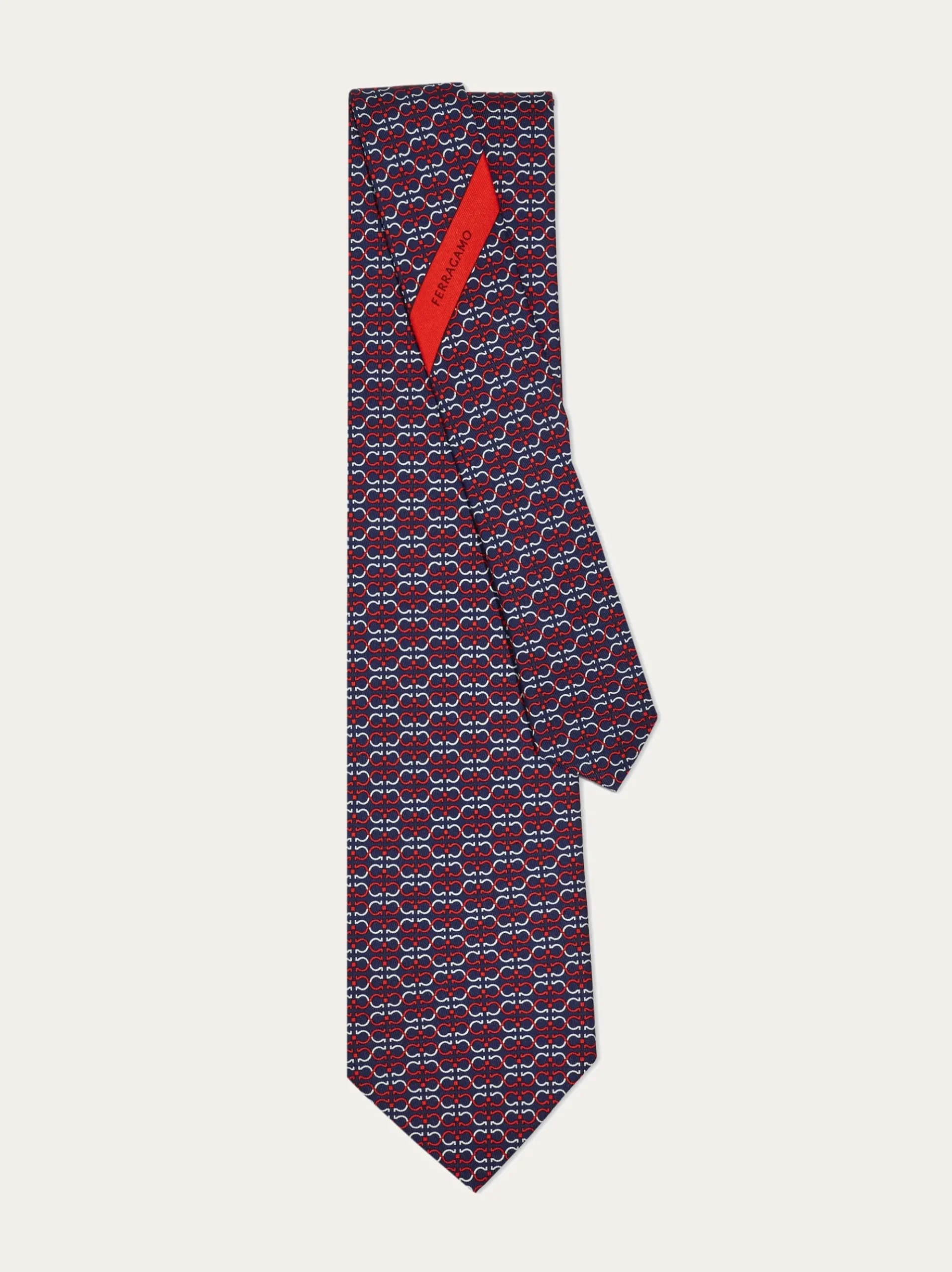 Gancini print silk tie - Men