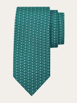 Gancini print silk tie - Men