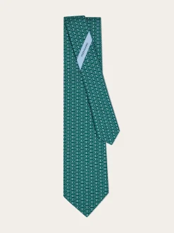 Gancini print silk tie - Men