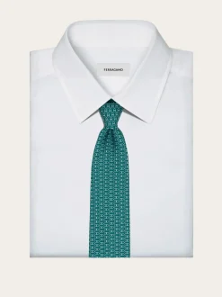 Gancini print silk tie - Men