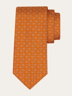 Gancini print silk tie - Men