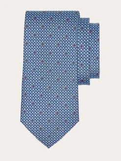 Gancini print silk tie - Men