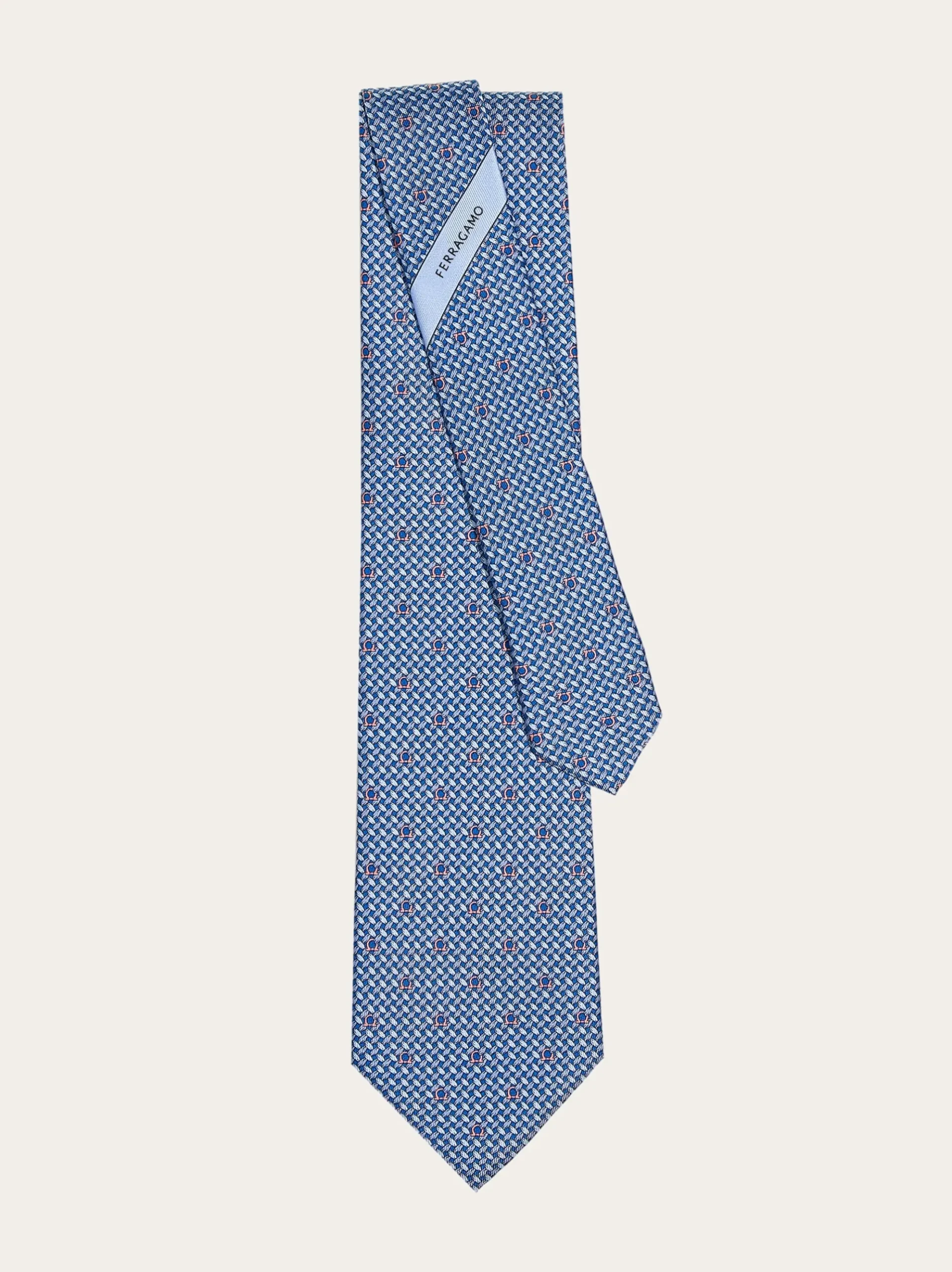 Gancini print silk tie - Men