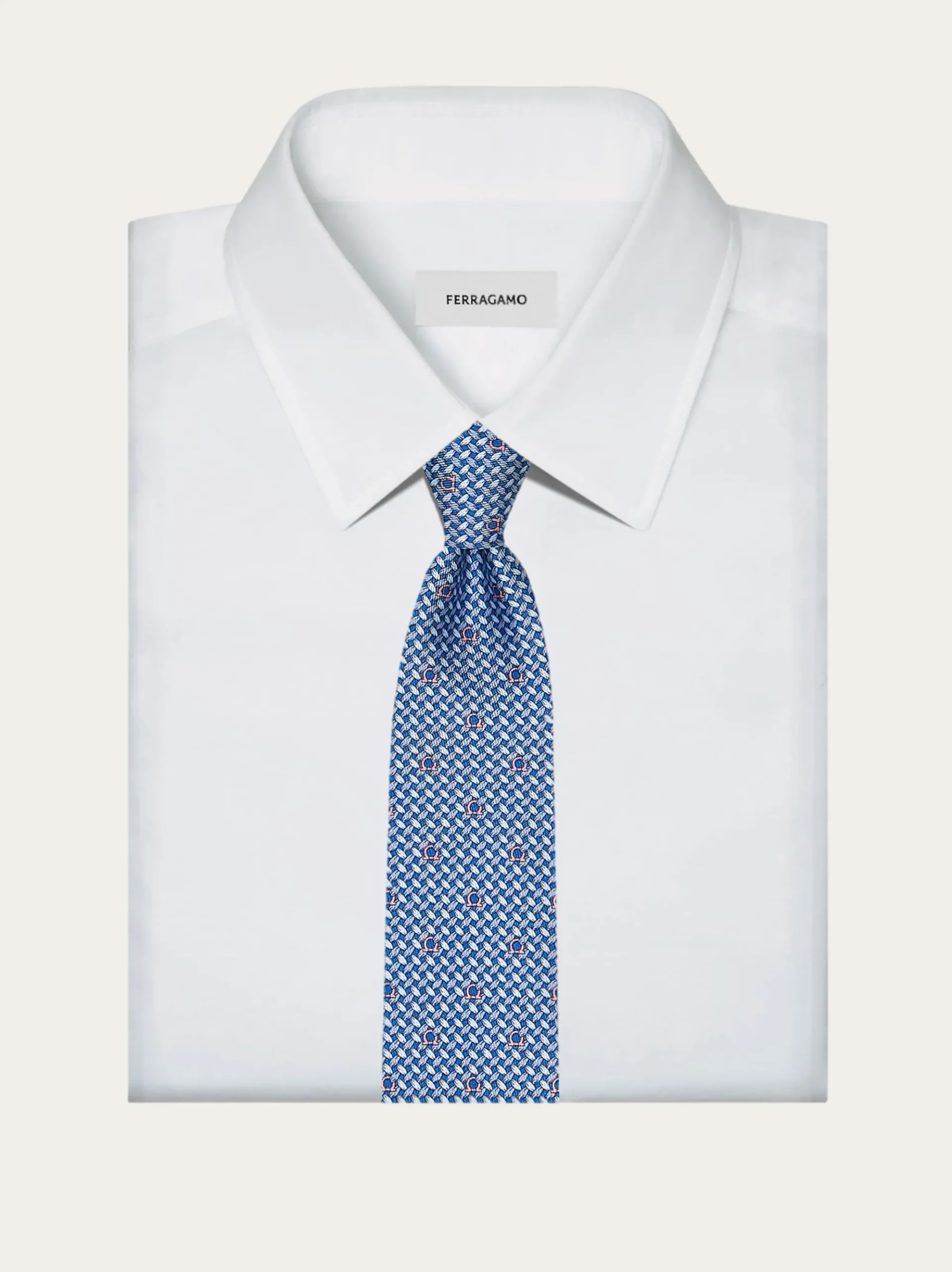 Gancini print silk tie - Men