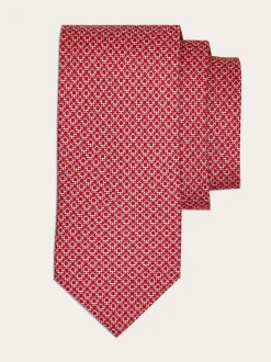 Gancini print silk tie - Men