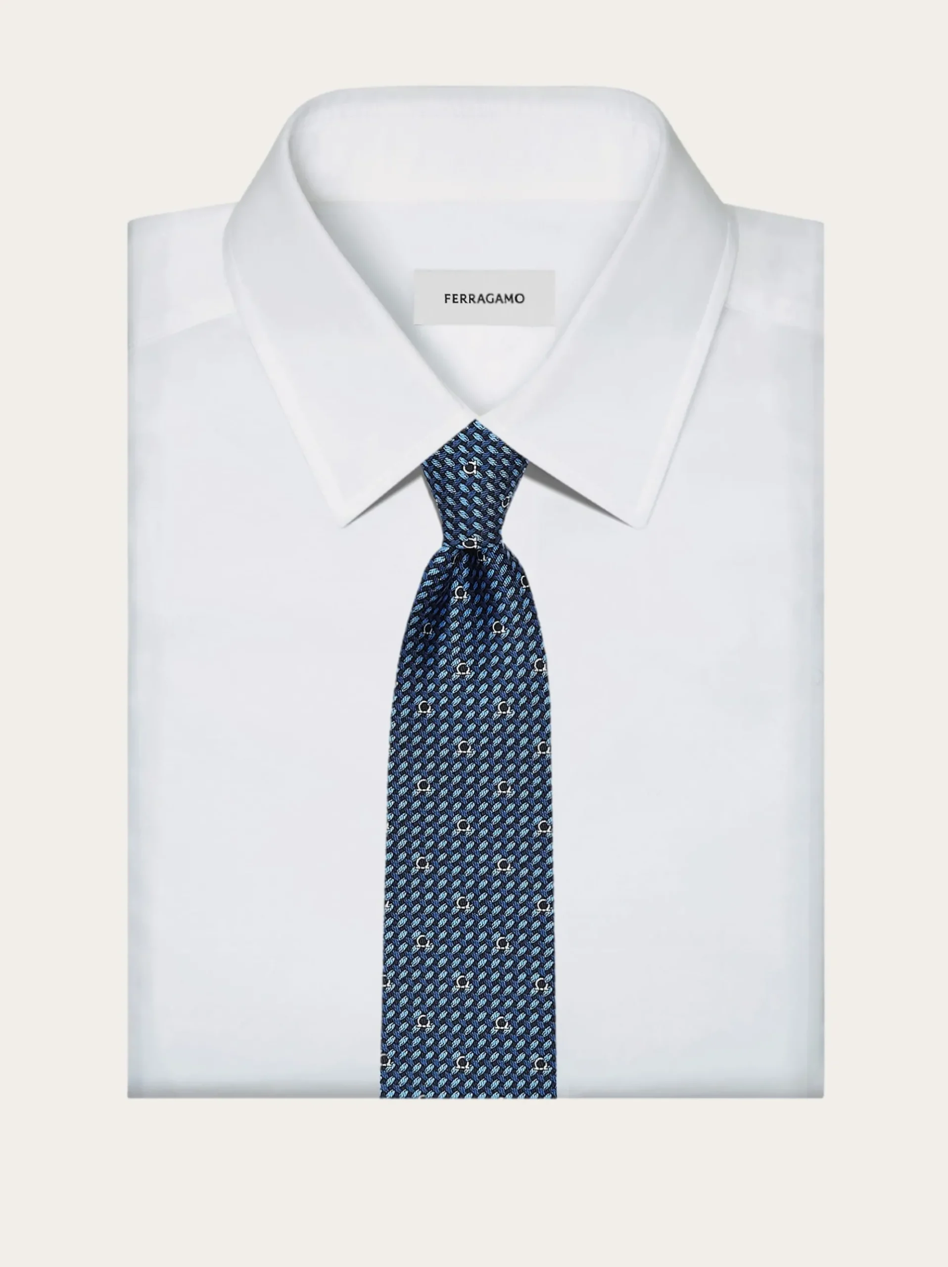 Gancini print silk tie - Men
