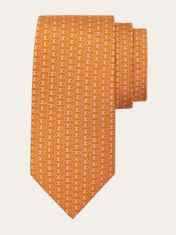 Gancini print silk tie - Men