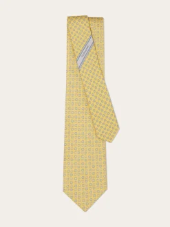Gancini print silk tie - Men