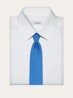 Gancini print silk tie - Men