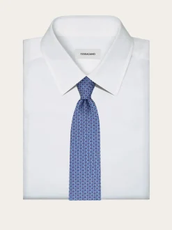 Gancini print silk tie - Men