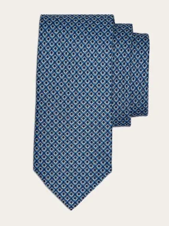 Gancini print silk tie - Men