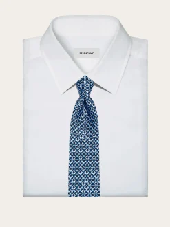Gancini print silk tie - Men