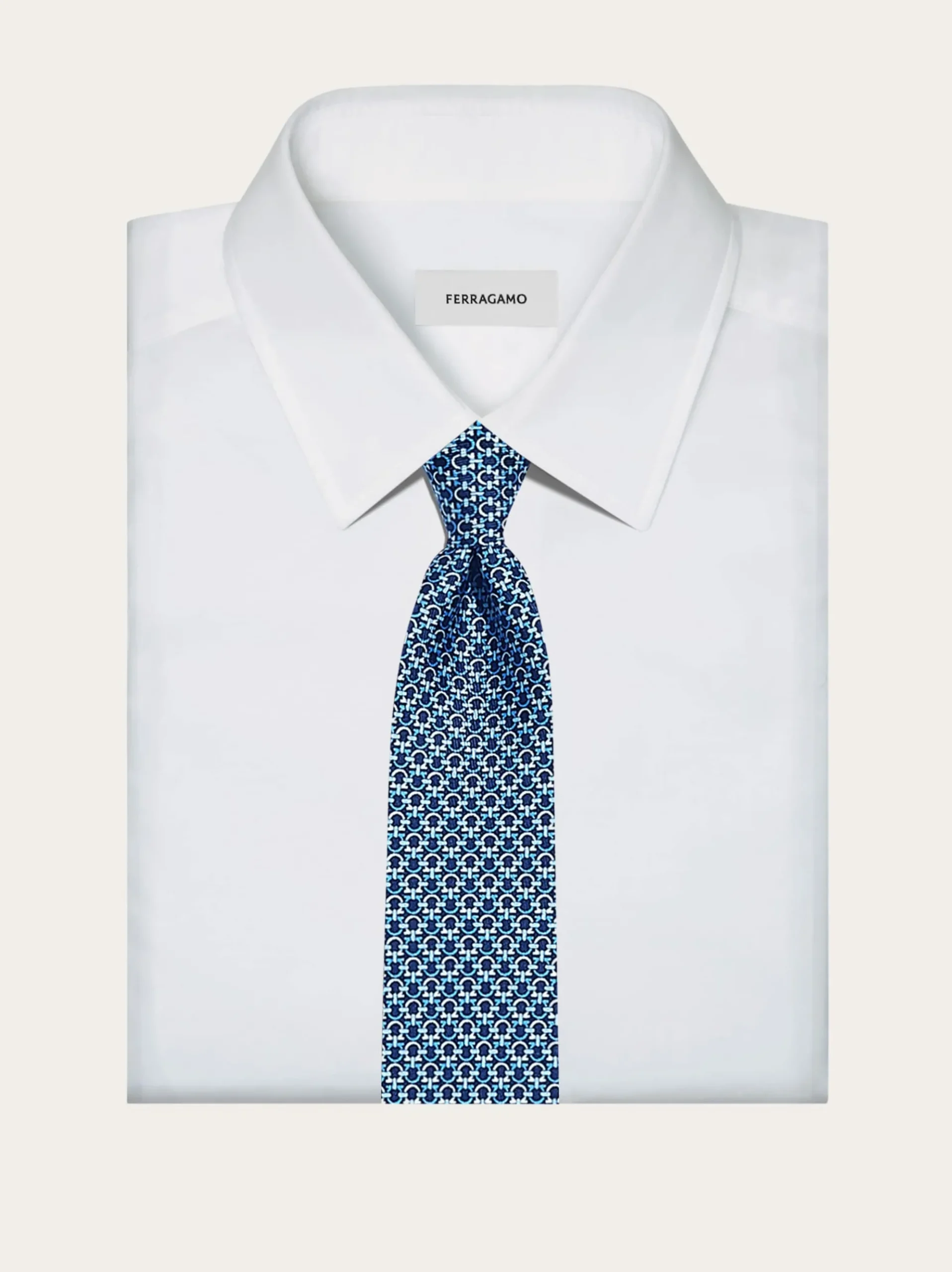 Gancini print silk tie - Men