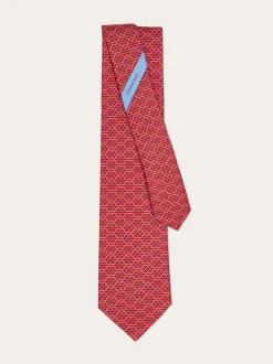 Gancini print silk tie - Men