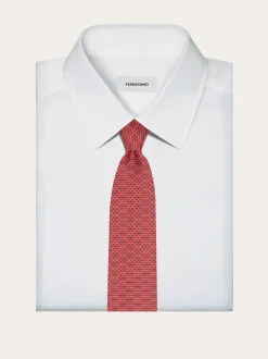Gancini print silk tie - Men