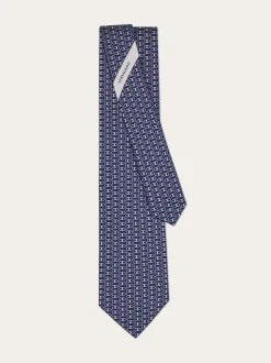 Gancini print silk tie - Men