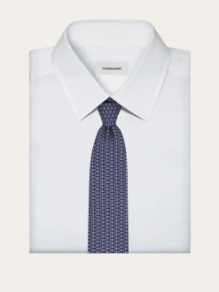 Gancini print silk tie - Men