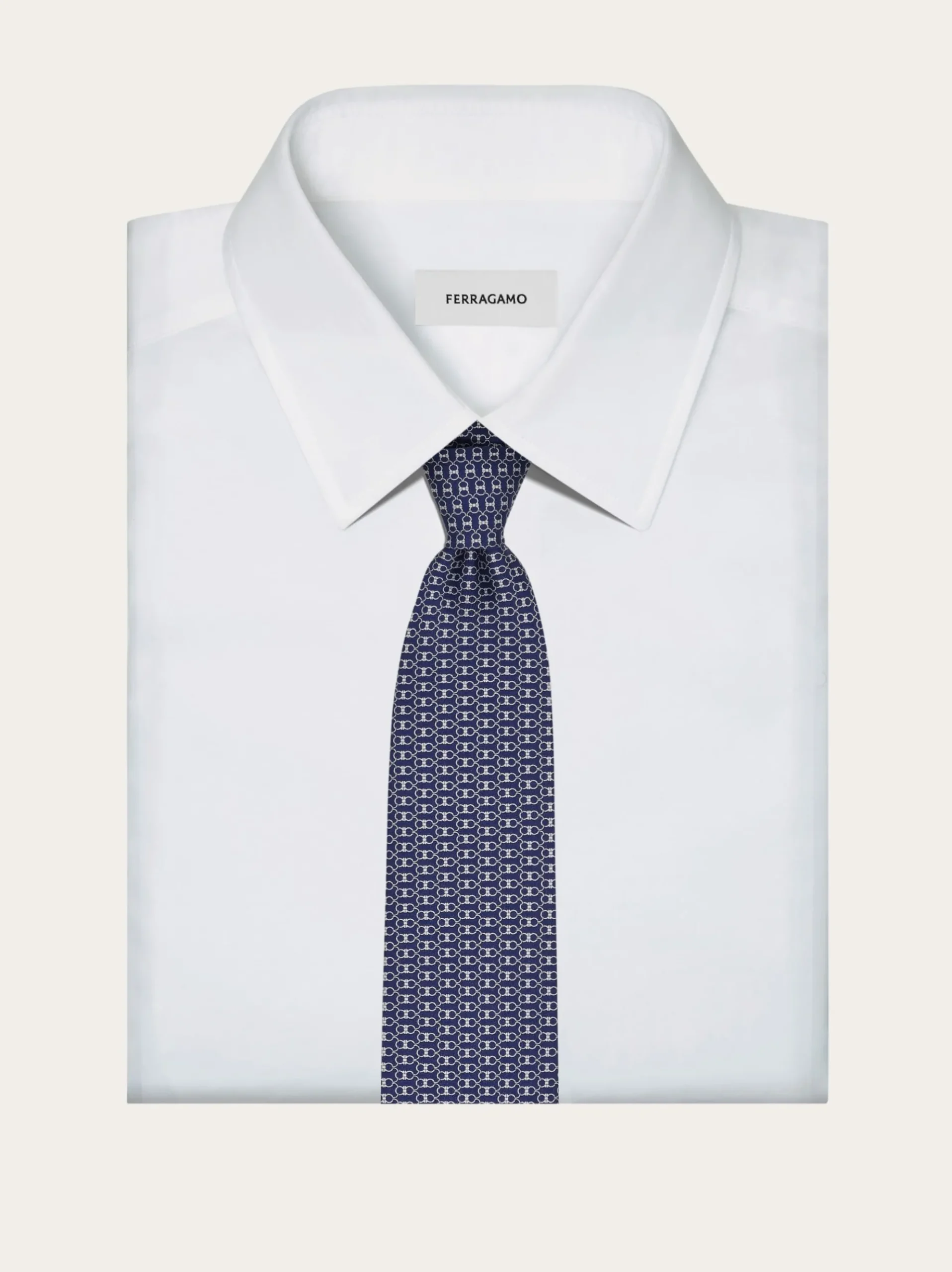 Gancini print silk tie - Men