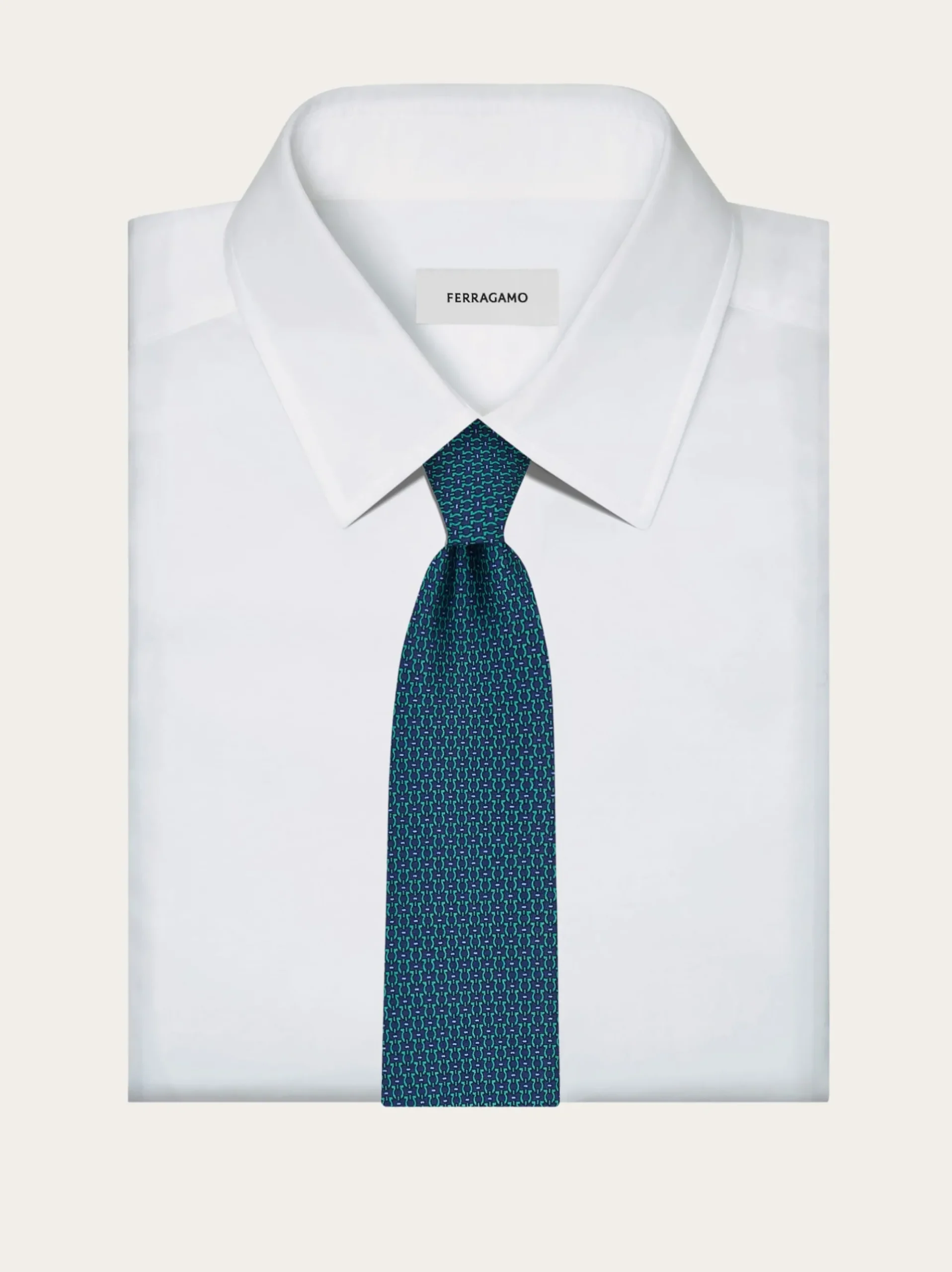 Gancini print silk tie - Men