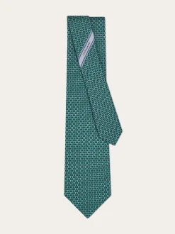 Gancini print silk tie - Men