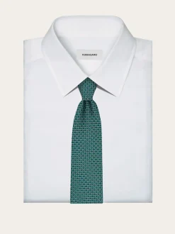 Gancini print silk tie - Men