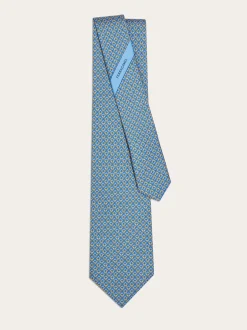 Gancini print silk tie - Men